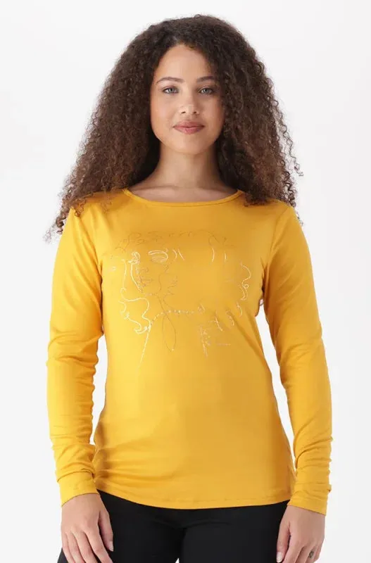 Cleo Crew Neck Tee _ 148070 _ Ocre sold by Dunns