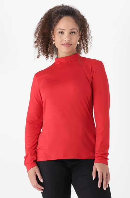 Tia Turtle Neck Top _ 148812 _ Red sold by Dunns