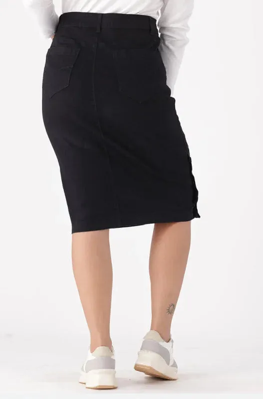 Camden Button Through Denim Skirt _ 147870 _ Black sold by Dunns product image thumbnail 3