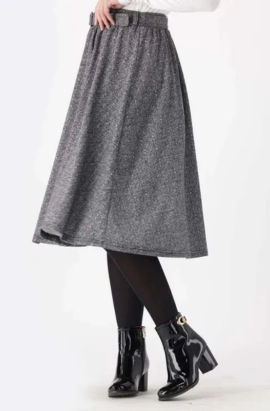 Melissa Belted Fit And Flare Skirt _ 148105 _ Grey sold by Dunns product image thumbnail 2