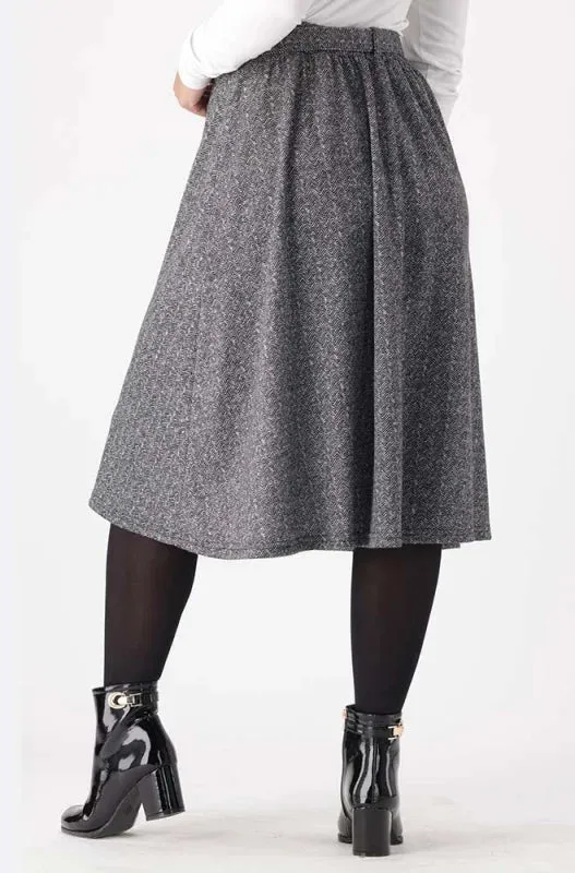 Melissa Belted Fit And Flare Skirt _ 148105 _ Grey sold by Dunns product image thumbnail 3