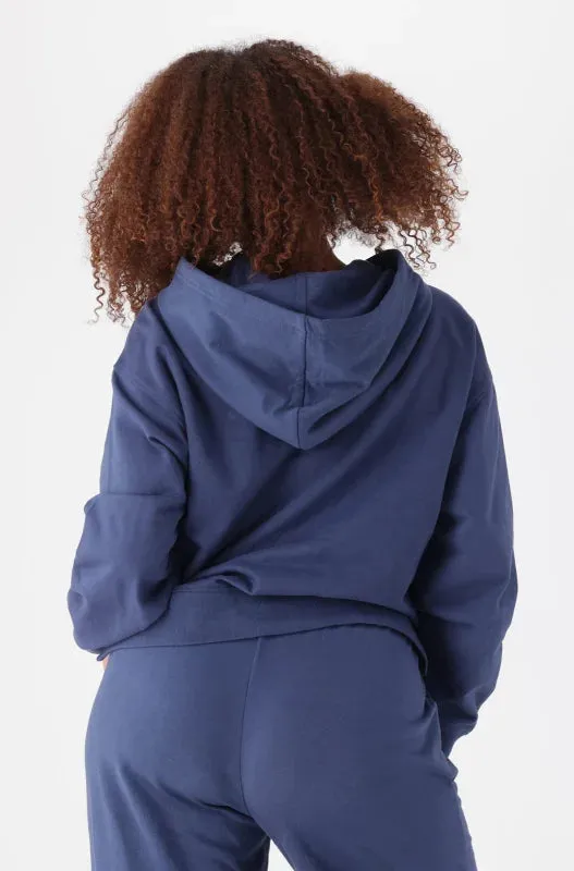 Lucy Side Slit Fleece Hoodie Top _ 145459 _ Blue sold by Dunns product image thumbnail 3
