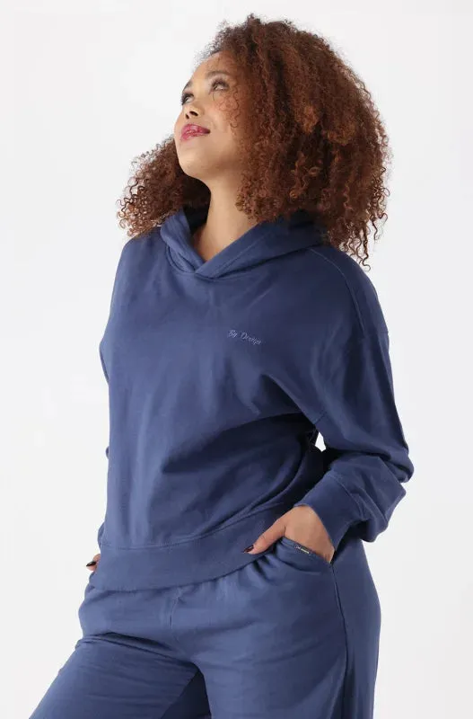 Lucy Side Slit Fleece Hoodie Top _ 145459 _ Blue sold by Dunns product image thumbnail 2