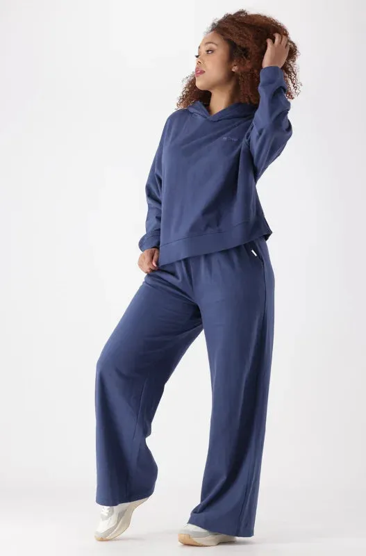 Lucy Side Slit Fleece Hoodie Top _ 145459 _ Blue sold by Dunns product image thumbnail 5