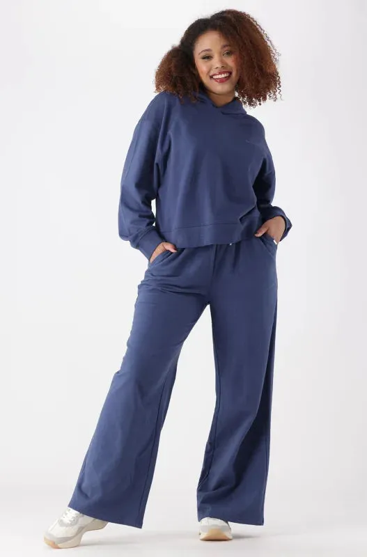 Lucy Side Slit Fleece Hoodie Top _ 145459 _ Blue sold by Dunns product image thumbnail 4