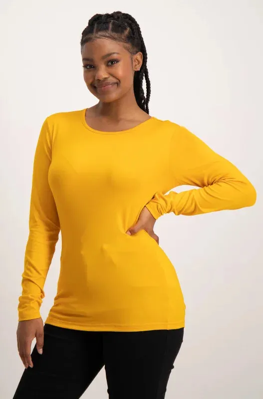 Cleo Crew Neck Tee _ 136377 _ Ocre sold by Dunns