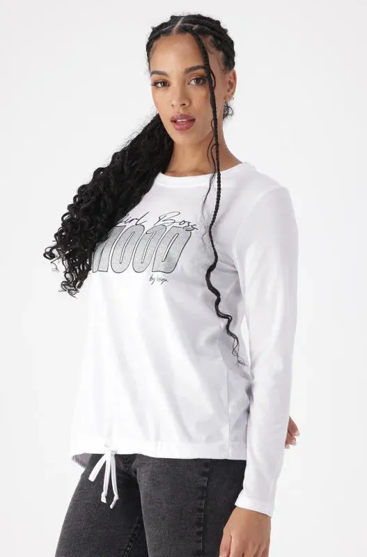 Carlie Drawcord Graphic Tee _ 149383 _ White sold by Dunns product image thumbnail 2