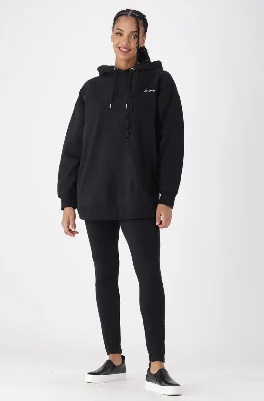 Alora Oversized Fleece Hoodie _ 145463 _ Black sold by Dunns product image thumbnail 4