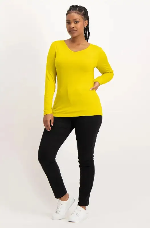 Vayla V Neck Tee _ 136520 _ Yellow sold by Dunns product image thumbnail 4