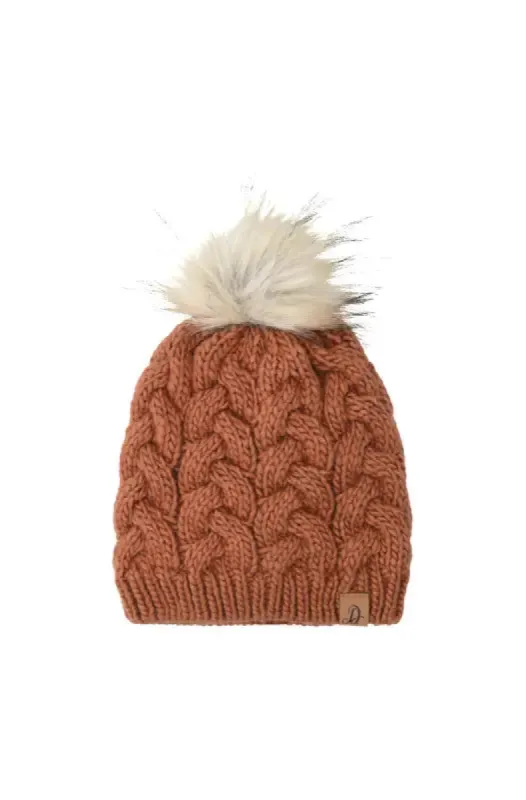 Keri Pompom Cable Beanie _ 136978 _ Pink sold by Dunns