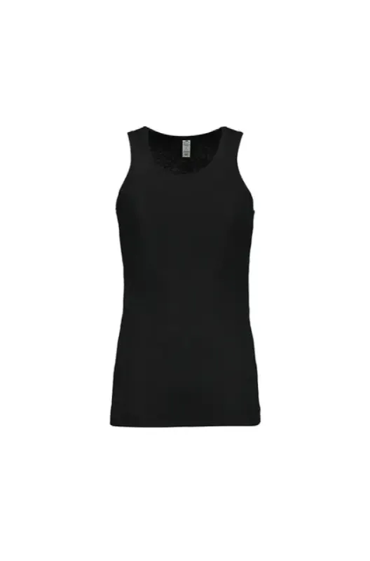 Hayden Single Ribbed Vest _ 110752 _ Black sold by Dunns