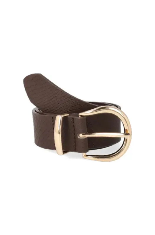 Rosaria Croc Circle Belt _ 118791 _ Brown sold by Dunns