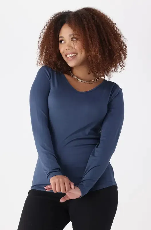 Vayla V Neck Tee _ 148941 _ Blue sold by Dunns