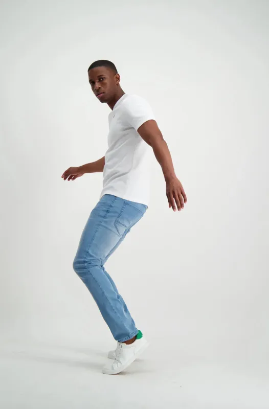 Cedar Slim Fit Denim _ 123868 _ Bleach Denim sold by Dunns