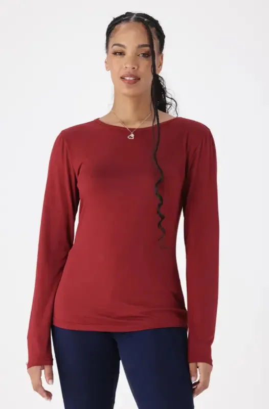 Cleo Crew Neck Tee _ 148943 _ Burgundy sold by Dunns