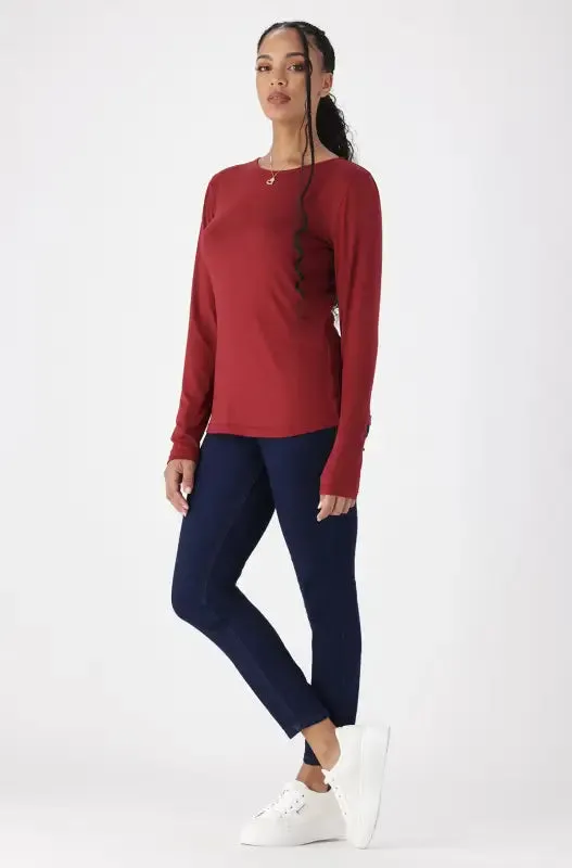 Cleo Crew Neck Tee _ 148943 _ Burgundy sold by Dunns product image thumbnail 5