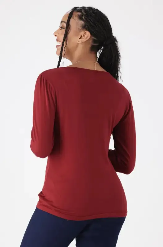 Cleo Crew Neck Tee _ 148943 _ Burgundy sold by Dunns product image thumbnail 3