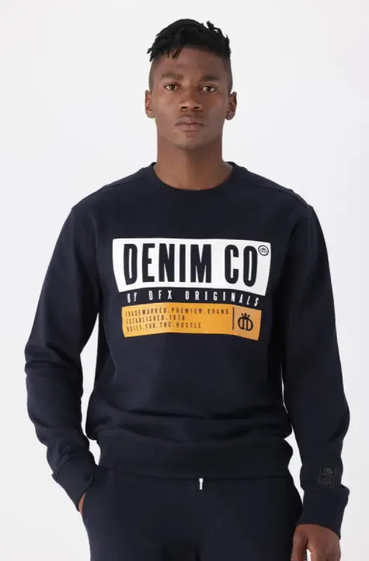 Haddam Crew Sweat _ 144652 _ Navy sold by Dunns