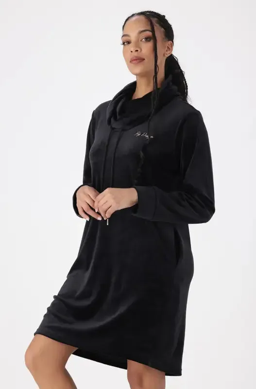 Mia Velour Cowl Neck Dress _ 146463 _ Black sold by Dunns product image thumbnail 2