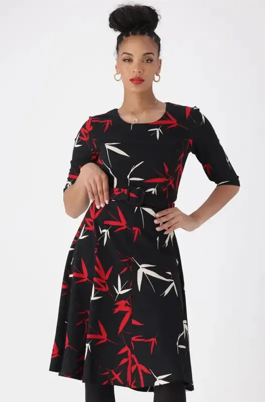 Stefani Belted Fit And Flare Dress _ 147573 _ Multi sold by Dunns