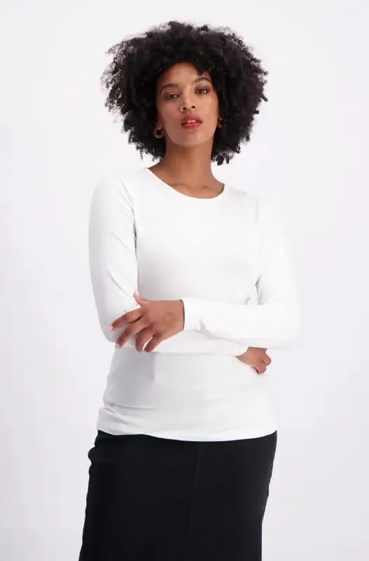 Cleo Crew Neck Tee _ 127507 _ White sold by Dunns product image thumbnail 2