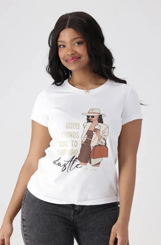 Zola Regular Fitted Graphic Tee _ 154191 _ White sold by Dunns