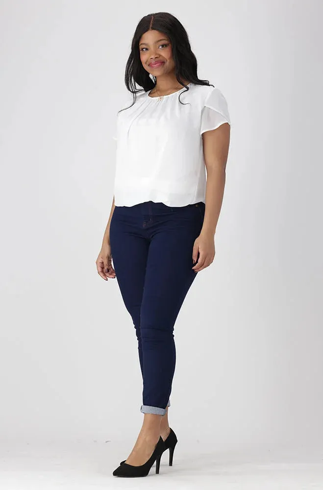 Mayre Bubble Hem Top _ 151953 _ Milk sold by Dunns product image thumbnail 5