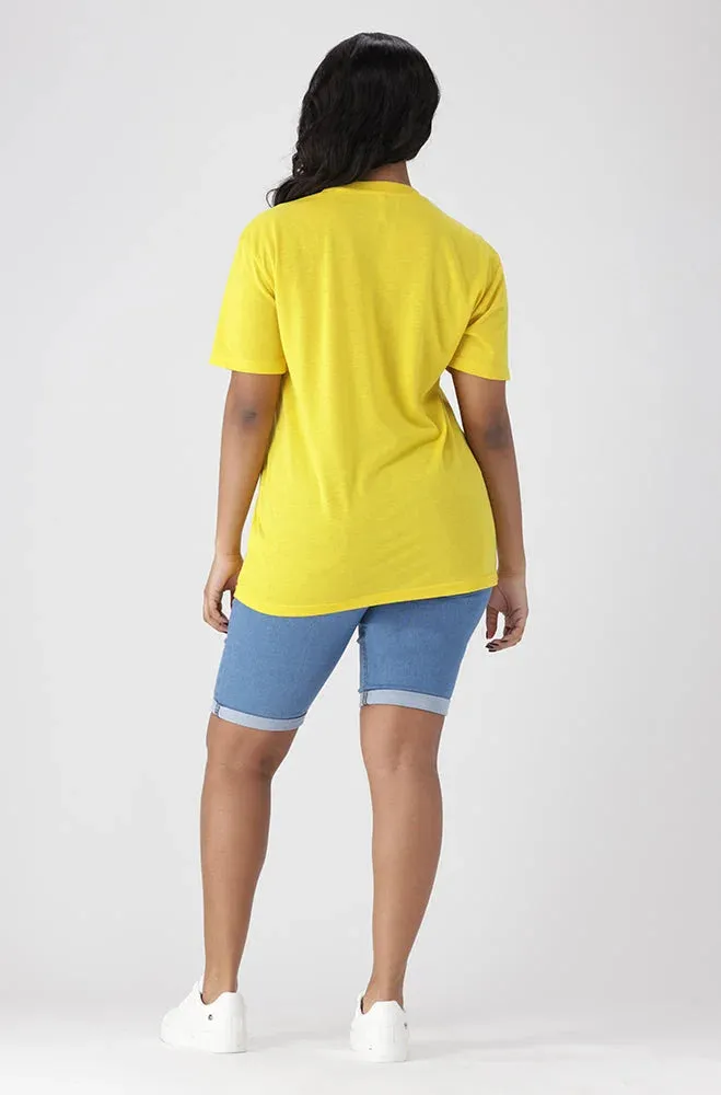 Jade Graphic Print Boyfriend Tee _ 154190 _ Yellow sold by Dunns product image thumbnail 5