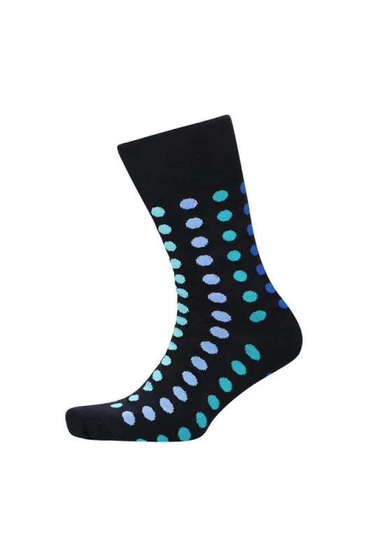 Ombre Dotted Sock _ 152954 _ Navy sold by Dunns