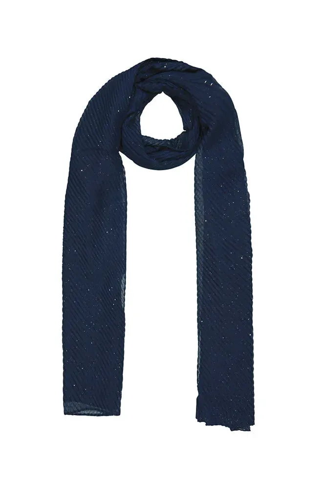 Laila Printed Scarf _ 154219 _ Navy sold by Dunns