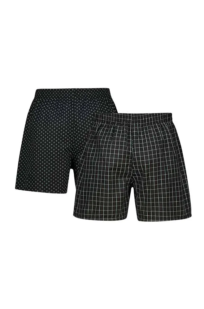 Emmet Woven Boxers 2pk _ 150675 _ Black sold by Dunns product image thumbnail 2