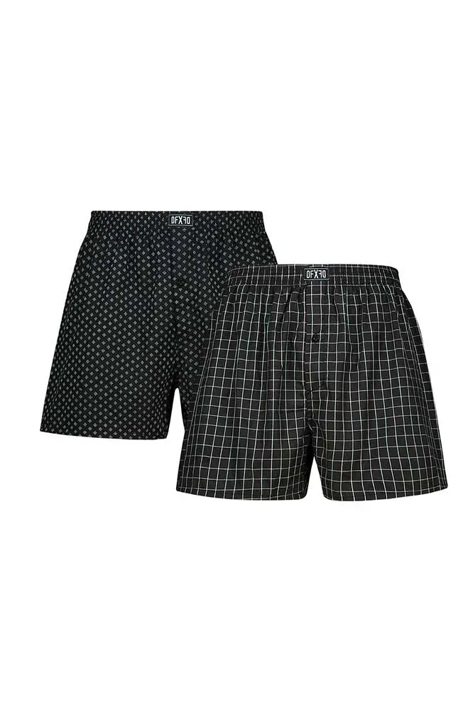 Emmet Woven Boxers 2pk _ 150675 _ Black sold by Dunns