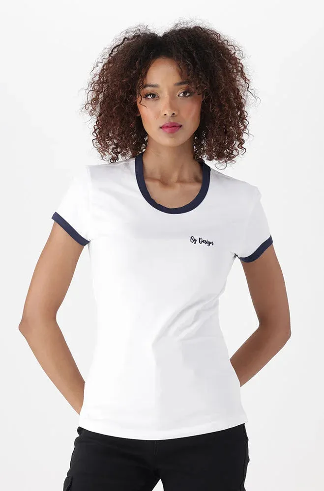 Zola Ringer Tee _ 150201 _ White sold by Dunns