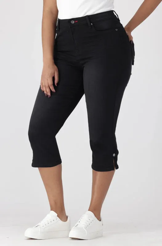 Nova Denim Pedal Pusher _ 151312 _ Black Wash sold by Dunns