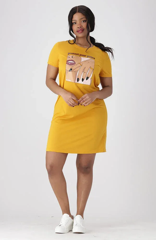 Koko T Shirt Dress _ 154469 _ Ocre sold by Dunns product image thumbnail 4