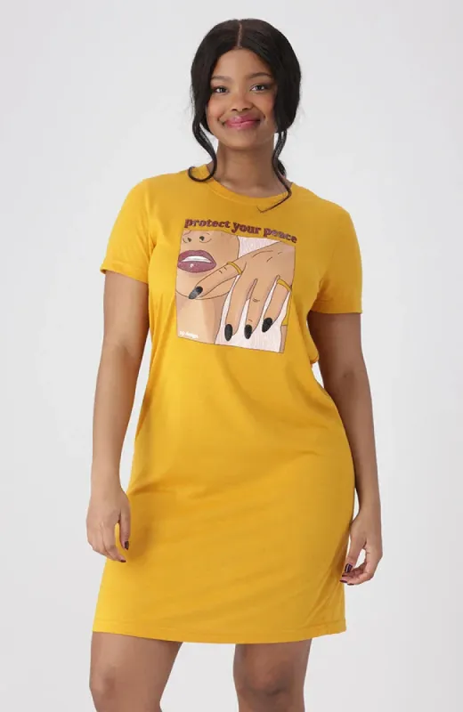 Koko T Shirt Dress _ 154469 _ Ocre sold by Dunns