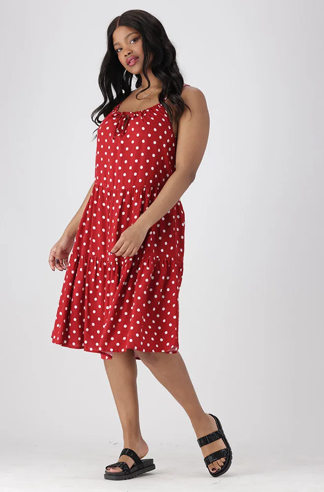 Laurel Strappy Tiered Dress _ 154036 _ Red sold by Dunns product image thumbnail 5