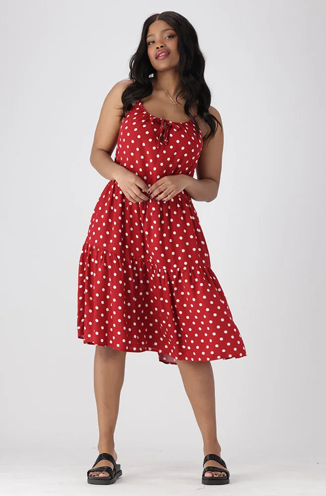 Laurel Strappy Tiered Dress _ 154036 _ Red sold by Dunns product image thumbnail 4