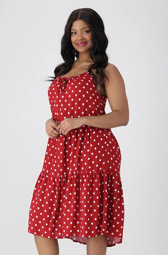 Laurel Strappy Tiered Dress _ 154036 _ Red sold by Dunns product image thumbnail 2