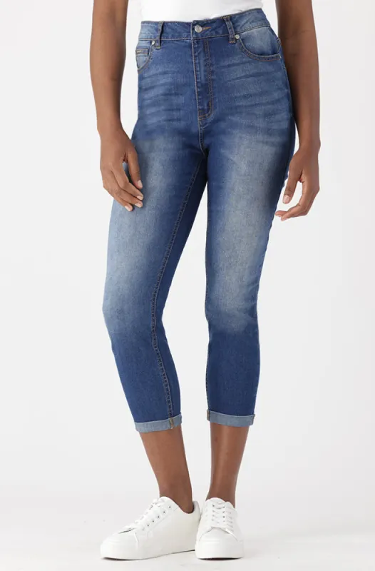 Colbie High Rise Cropped Denim _ 151313 _ Mid Wash sold by Dunns