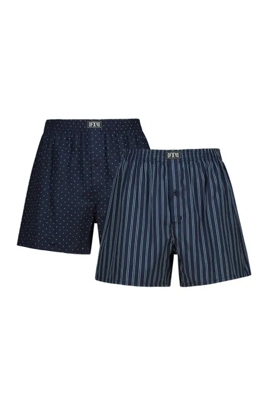 Eidan Woven Boxers 2pk _ 150637 _ Navy sold by Dunns