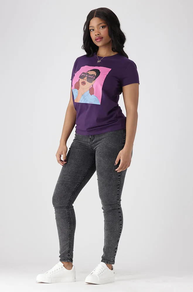 Zola Regular Fitted Graphic Tee _ 154184 _ Purple sold by Dunns product image thumbnail 4