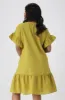 Gia Shift Dress Frill Hem Dress _ 154197 _ Yellow sold by Dunns