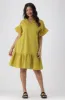 Gia Shift Dress Frill Hem Dress _ 154197 _ Yellow sold by Dunns