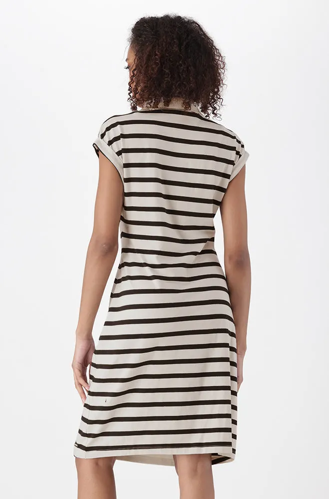 Aubrey Stripe Golfer Dress _ 150484 _ Stone sold by Dunns product image thumbnail 3