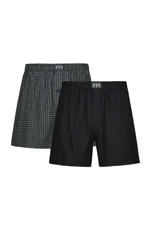 Ryder Woven Boxers - 2 Pack _ 146458 _ Black sold by Dunns