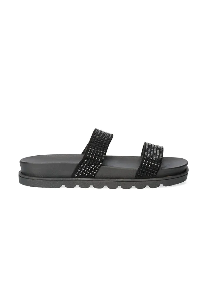 Ally Platform Slip On Sandal _ 153456 _ Black sold by Dunns