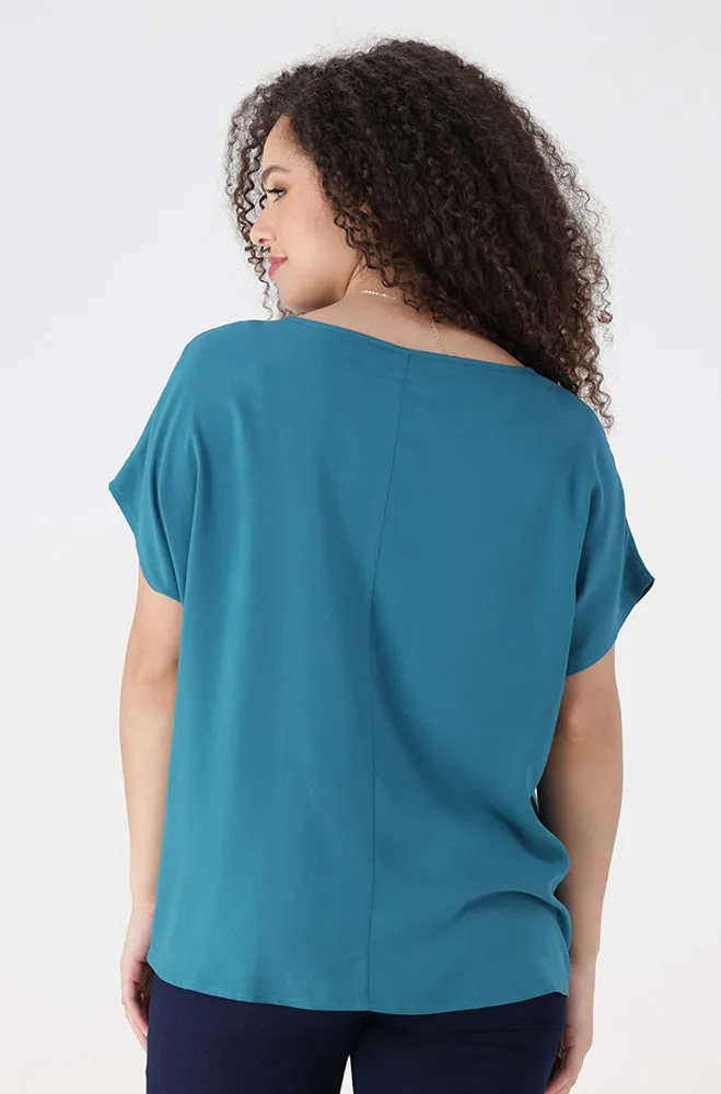 Edith Printed Viscose Top Top _ 154945 _ Teal sold by Dunns product image thumbnail 3