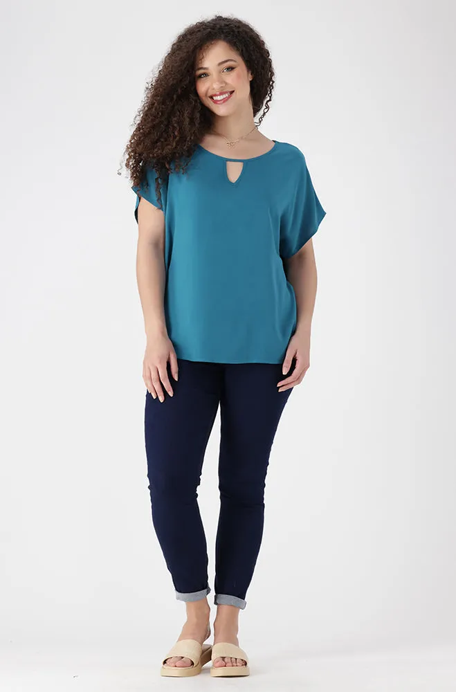 Edith Printed Viscose Top Top _ 154945 _ Teal sold by Dunns product image thumbnail 4