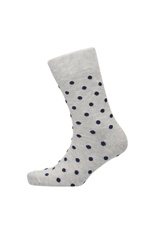 Ramses Dots Single Socks _ 154058 _ Grey Mel sold by Dunns